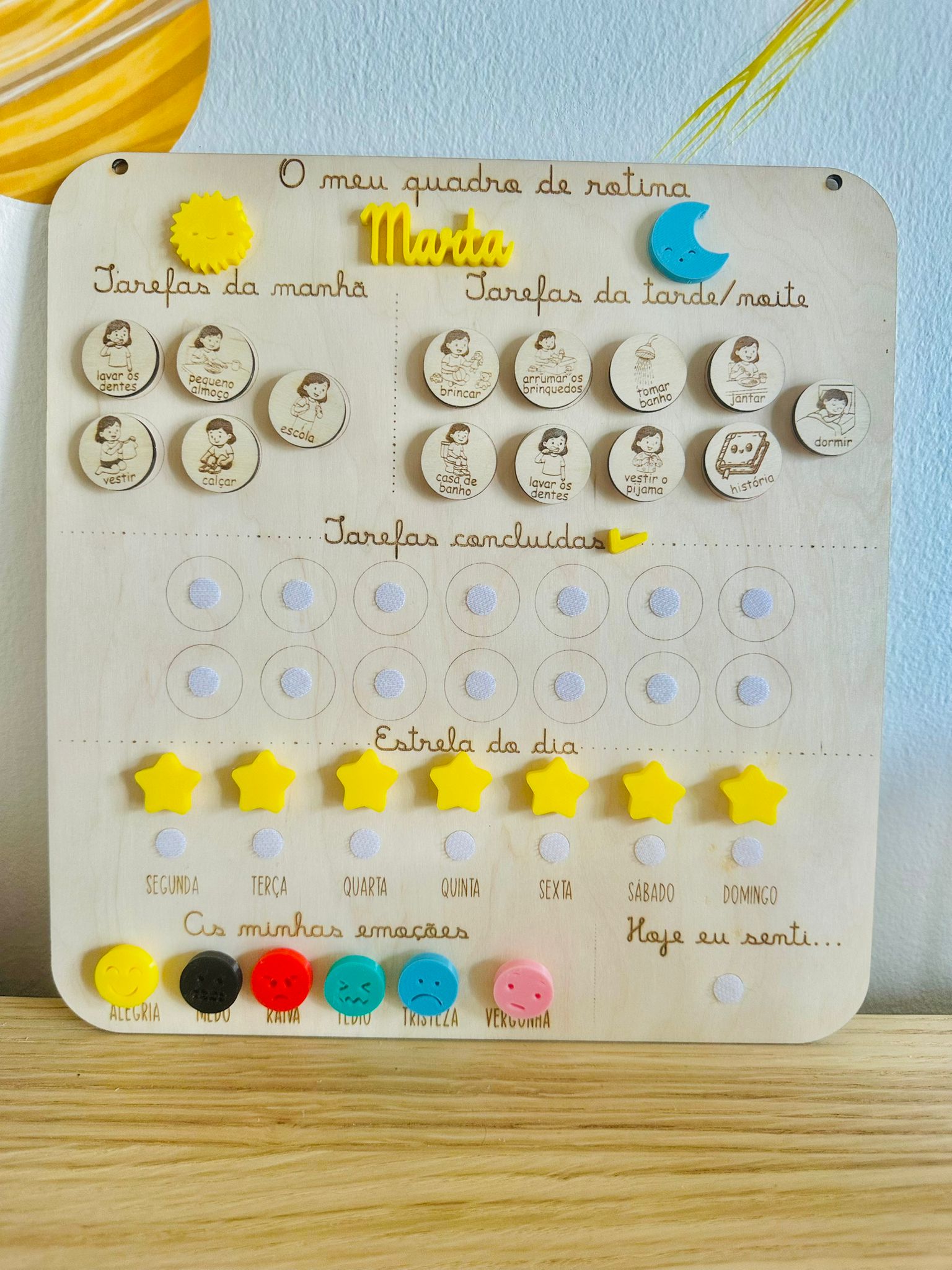 Quadro de Rotina - Amarelo