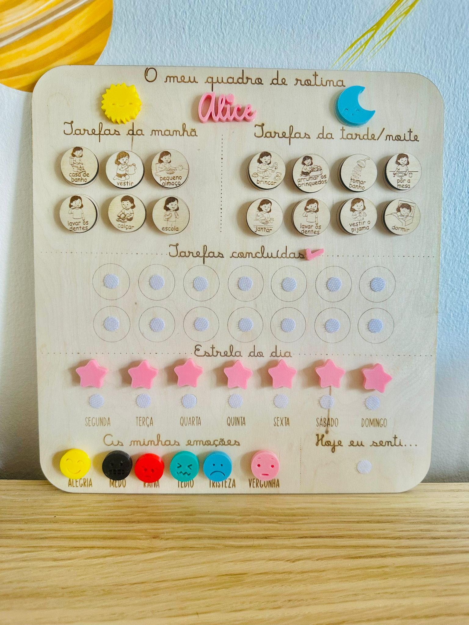 Quadro de Rotina - Rosa