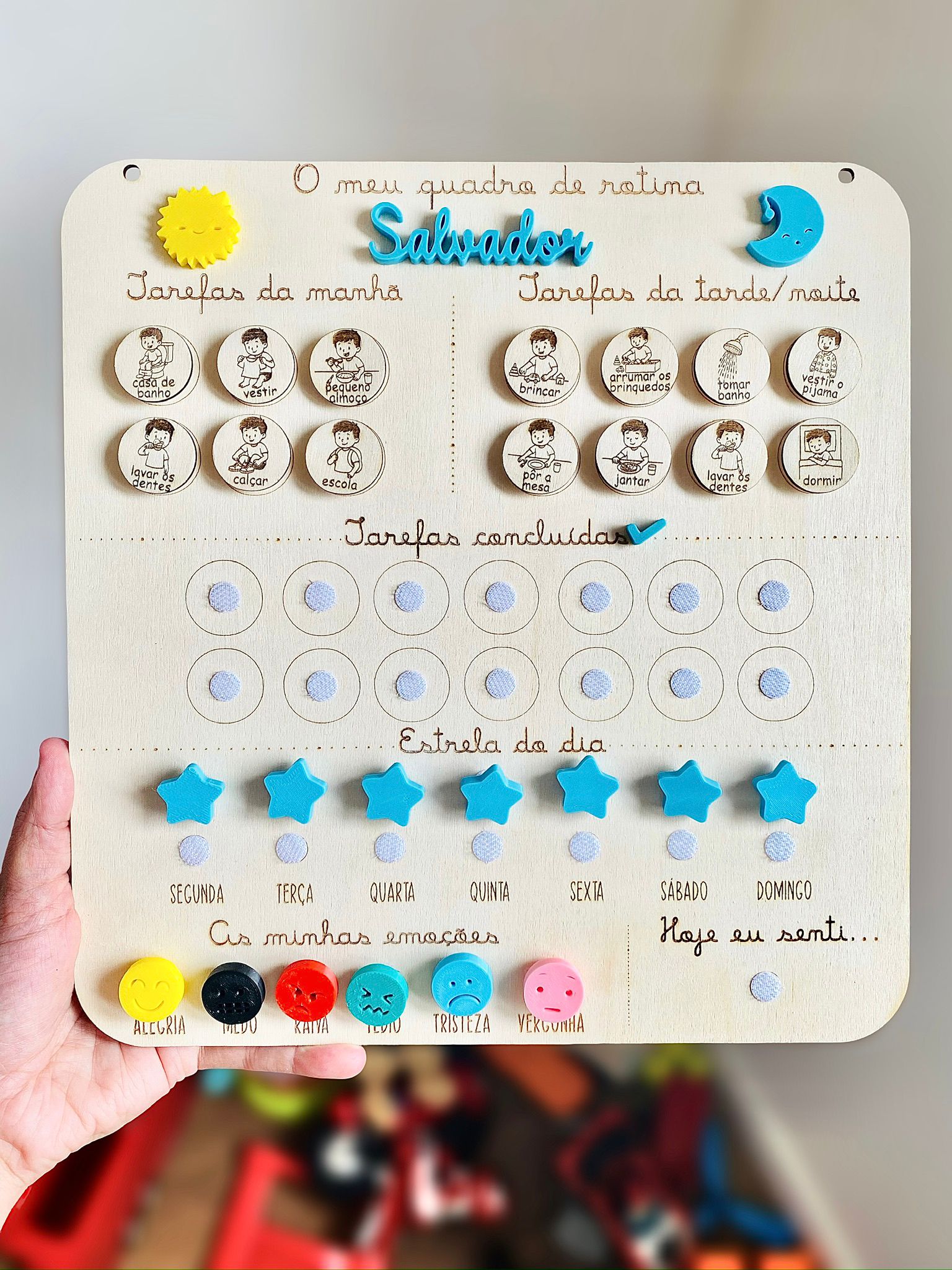 Quadro de Rotina - Azul