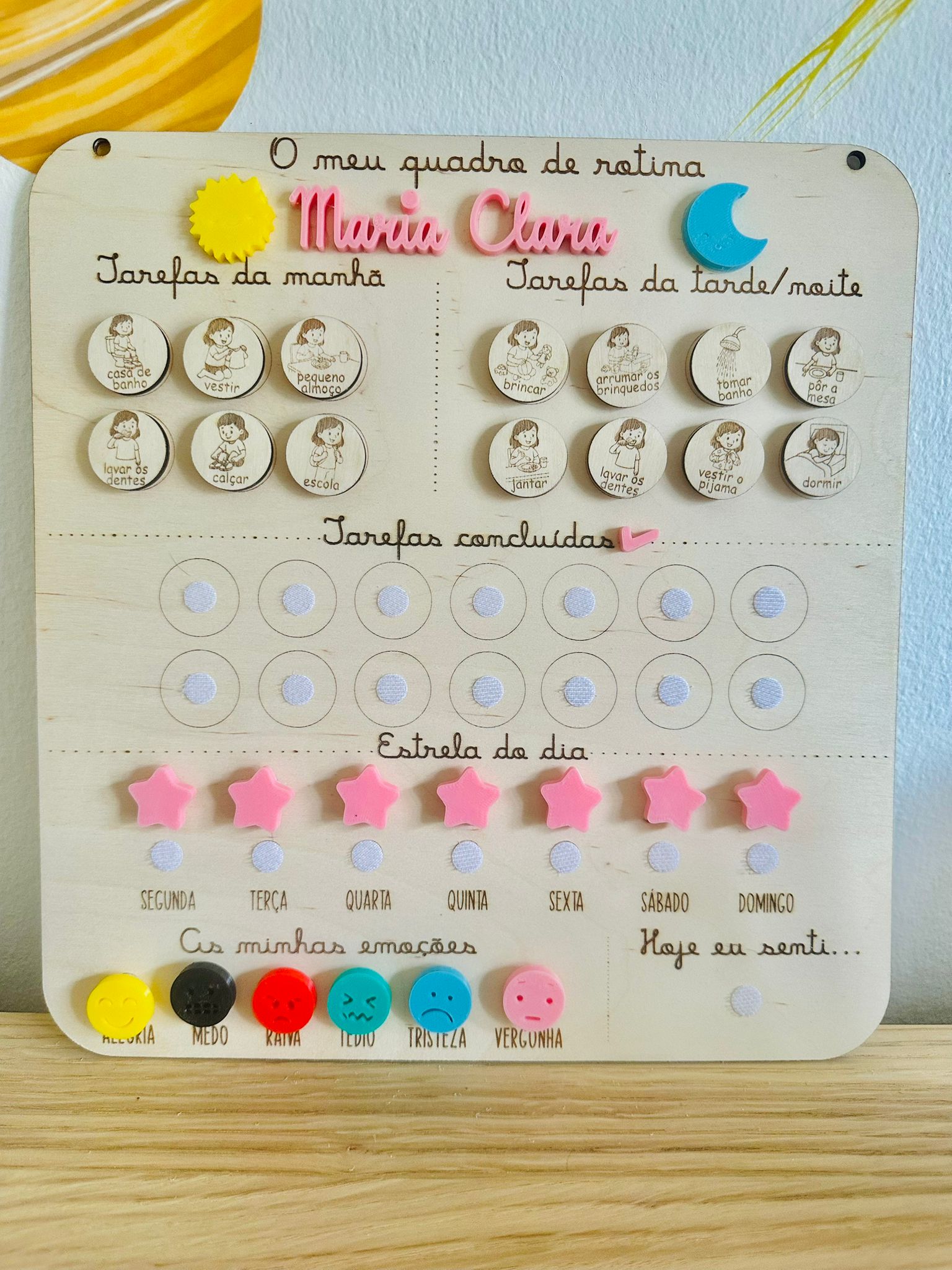 Quadro de Rotina - Rosa