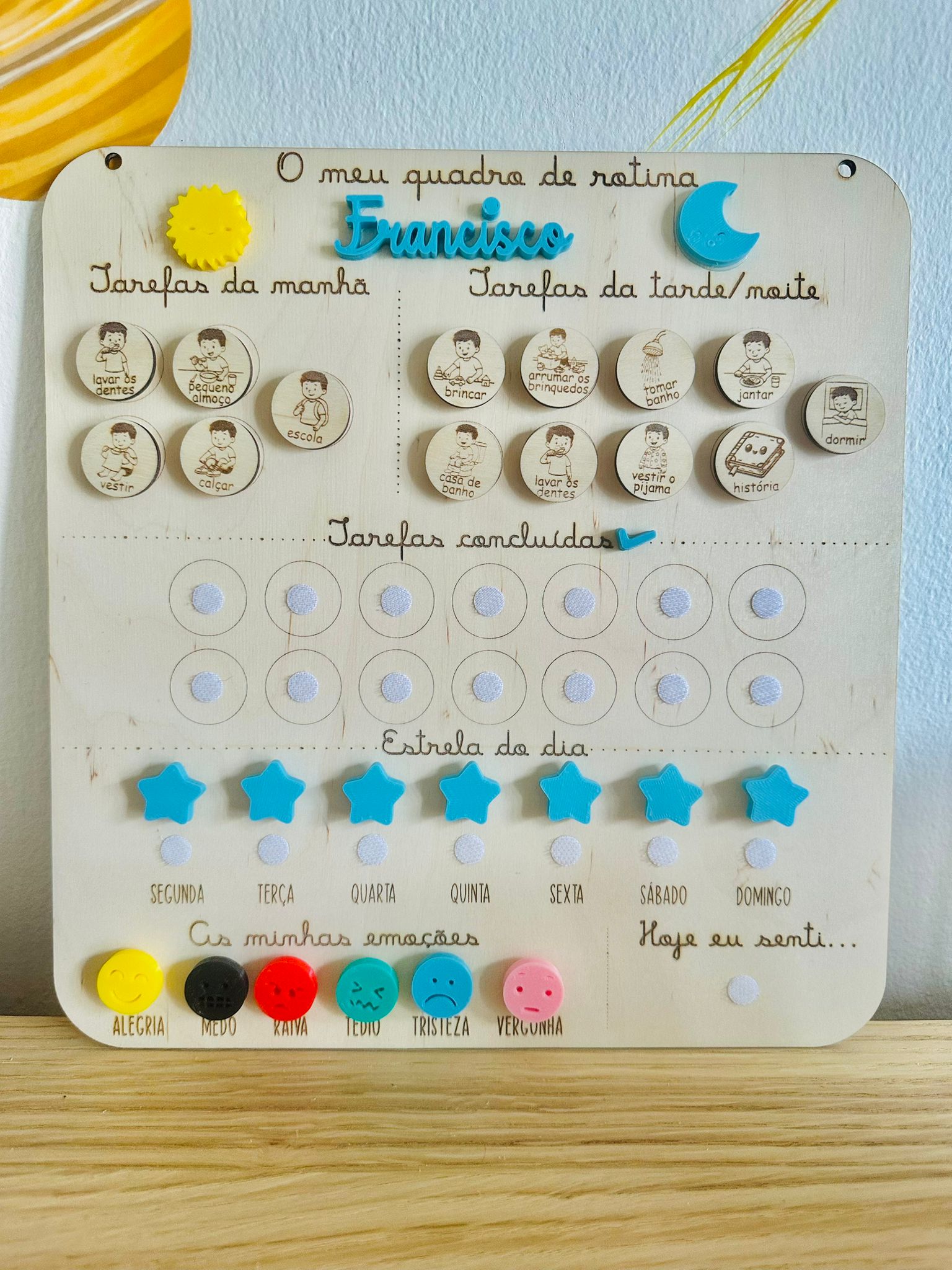 Quadro de Rotina - Azul